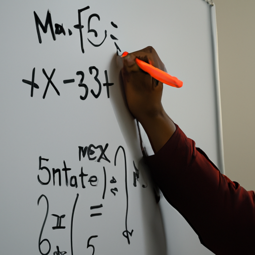 תמונה של אדם כותב משוואה מתמטית על לוח לבן